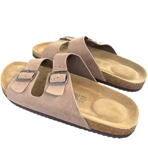 Project Cloud Genuine Leather Mens Sandals with Memory Foam Natural Cork Size 12